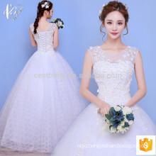 Romantic white bridal lace sleeveless ball gown Princess Wedding Dress